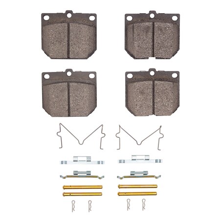 Dynamic Friction Co 5000 Advanced Brake Pads - Ceramic and Hardware Kit, Long Pad Wear, Front 1551-0114-01